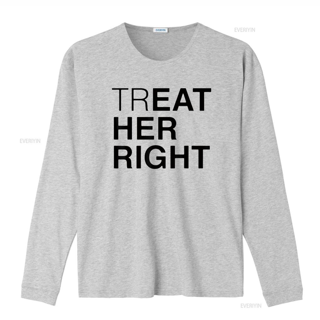 Mens Treat Her Right T Shirt White 2XL vintage Washed Stretched Slightly designer clothes streetwear Unisex fashion Breathable