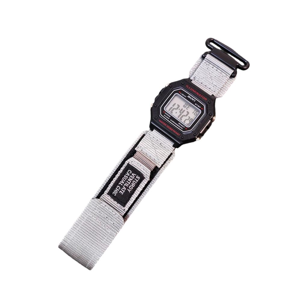 Hook And Fastener Nylon Watch Band With Reinforced Edges Comfortable Breathable Adjustable Length For Men Women Unisex