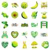 50 Green Graffiti Stickers Flowers Turtle Mushrooms Non-Repeating Decorative Stickers
