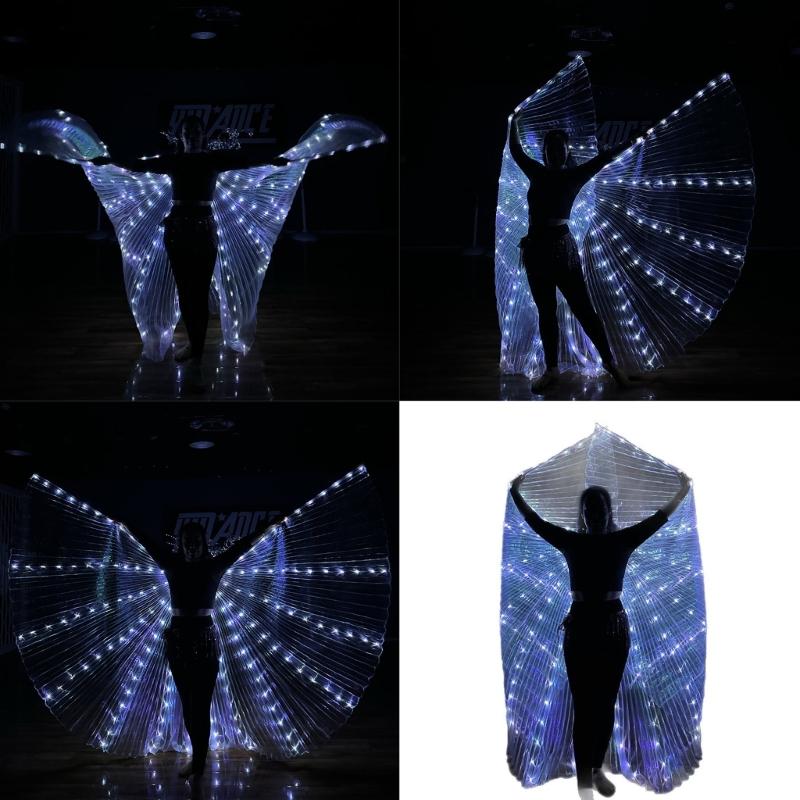 Glow Angel Wing Light Up Fairys Wing with Telescopic Sticks Led Butterfly Wing Led Angel Wing Halloween Costumes Women