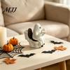 Ghost Reading on Toilet Cute Halloween Figurine, Resin Statue, Spooky Table Decor Funny Ornament for Tiered Tray Tabletop Mantel Gift