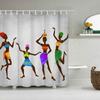 African Egyptian Women Shower Curtain With 12 Hooks African Girl Shower Curtain Waterproof Durable Afro Lady Shower Curtains Set