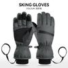 Winter Ski Gloves Unisex Thick Insulated Windproof Waterproof Short Fingerless Full-Finger Outdoor Sports