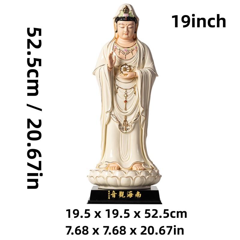 19inch Guanyin Bodhisattva Buddha Statues Ceramic Statues Avalokitesvara Buddha God HOME Shrine Altar FENG SHUI Statue