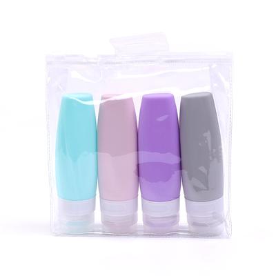 Leeseph Portable Travel Bottles,Leak Proof BPA Free Silicone Cosmetic Travel Containers,Squeezable Refillable Tubes for 4 Pack