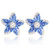 Christmas Star Stud Earrings Minimalist Colorful CZ Hoops Elegant Jewelry For Women