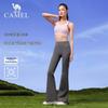 Camel Calças Fitness Femininas de Cintura Alta Micro-Flare