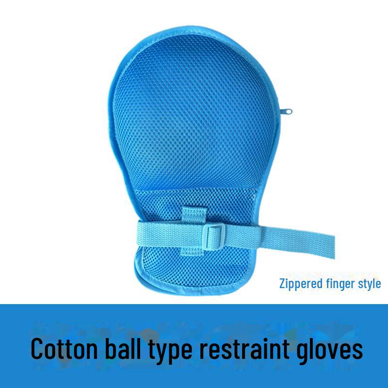 Oddychające rękawice ochronne dla osób starszych: Zapobiega ekstubacji, zadrapaniom i zabezpiecza nadgarstki.