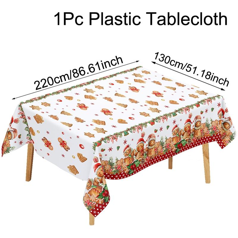 Christmas Disposable Tablecloth Christmas Decorations for Home 2026 Table Cover Navidad Noel New Year Gifts Dining Table Decor