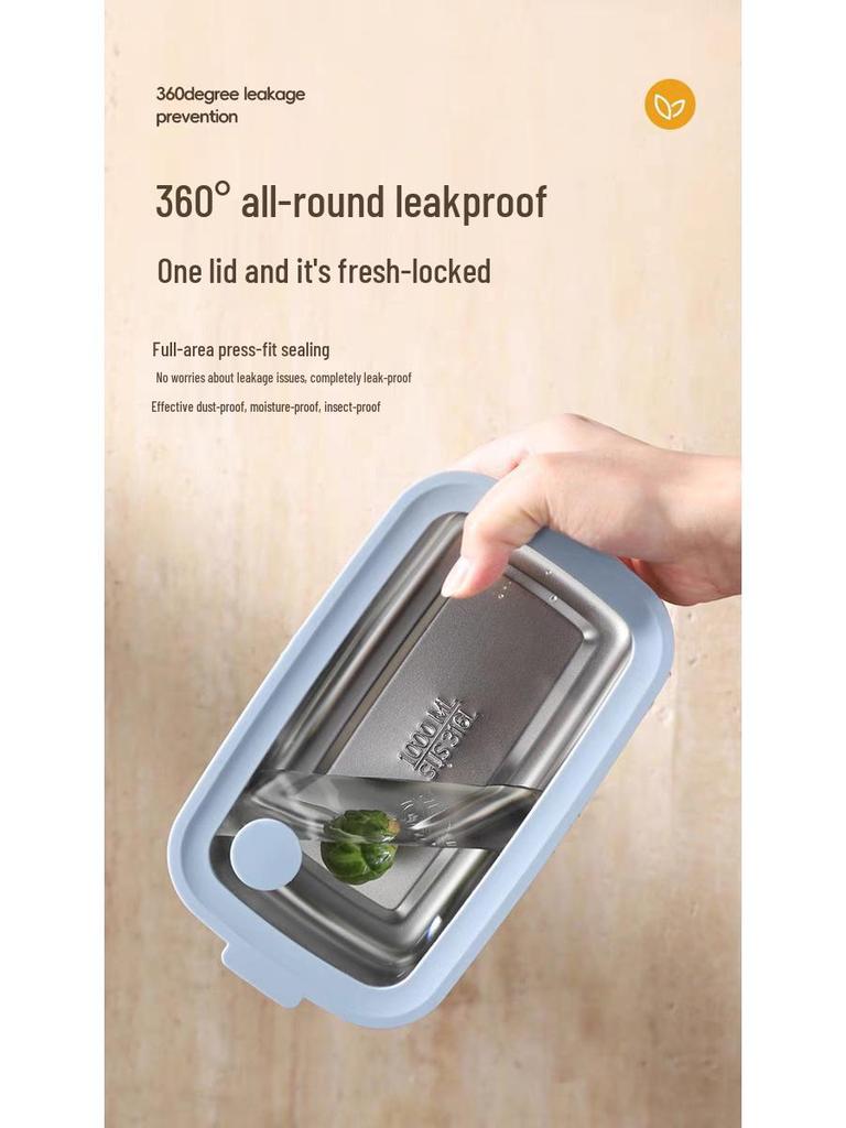 Boîte de Rangement pour Réfrigérateur et Congélateur en Acier Inoxydable 316L pour Aliments, Fruits et Légumes