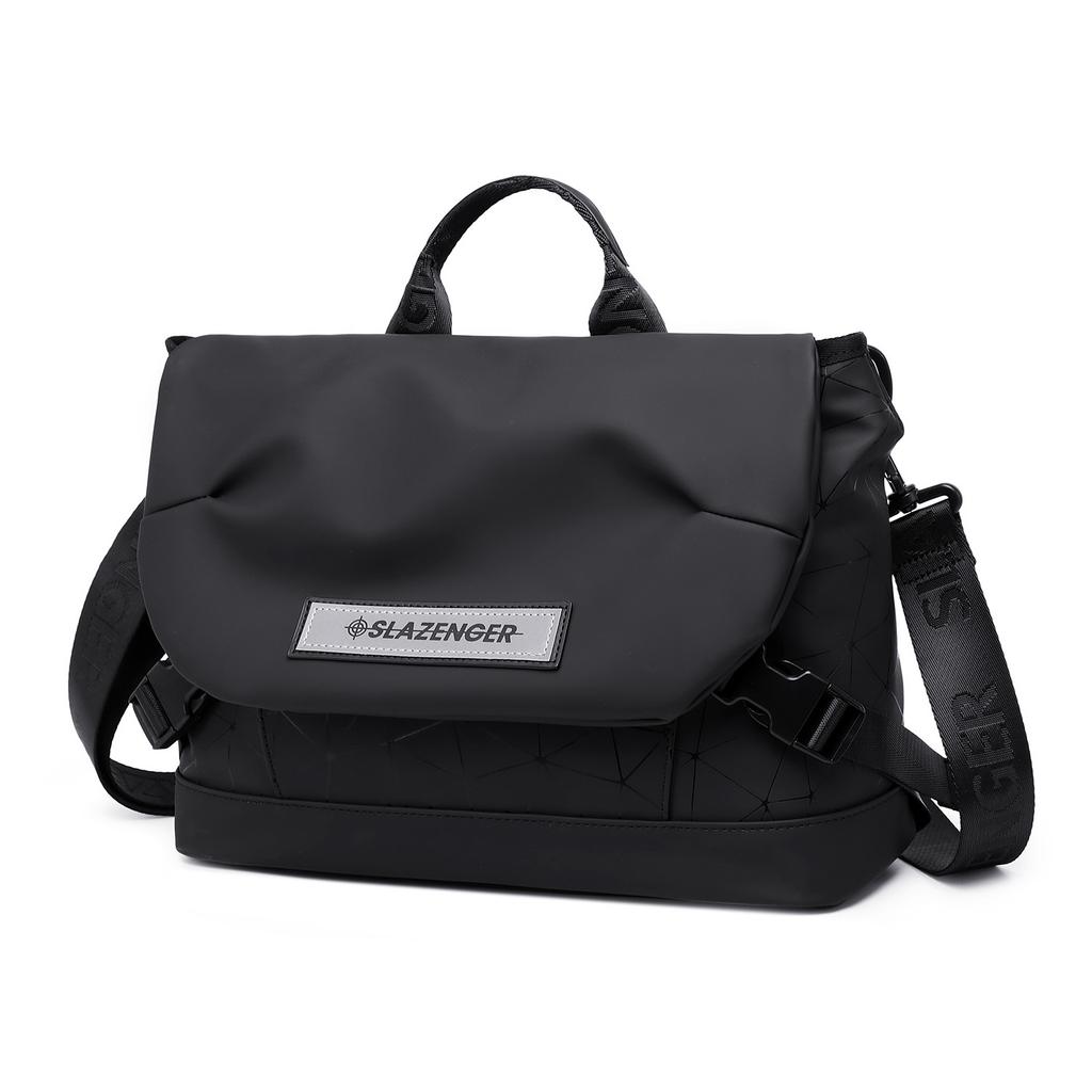 New Slazenger PVC Soft Leather Crossbody Bags Men's Black SLA1798