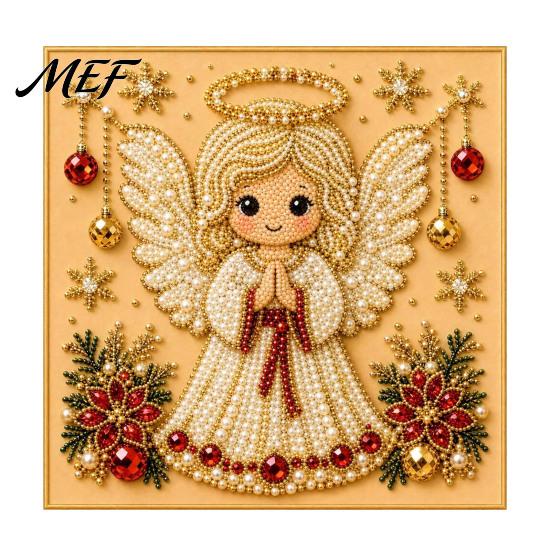 Relaxing Hobby for Adults Xmas Faux Pearl Painting Kit, Christmas 3D Art DIY Creative Winter Activities Holiday Craft Project Adults,
