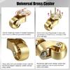 Set of 2 Industrial Brass Swivels Casters Sturdy Wheel Convenient Accessory Portable for Trolleys Plant Stands Storage