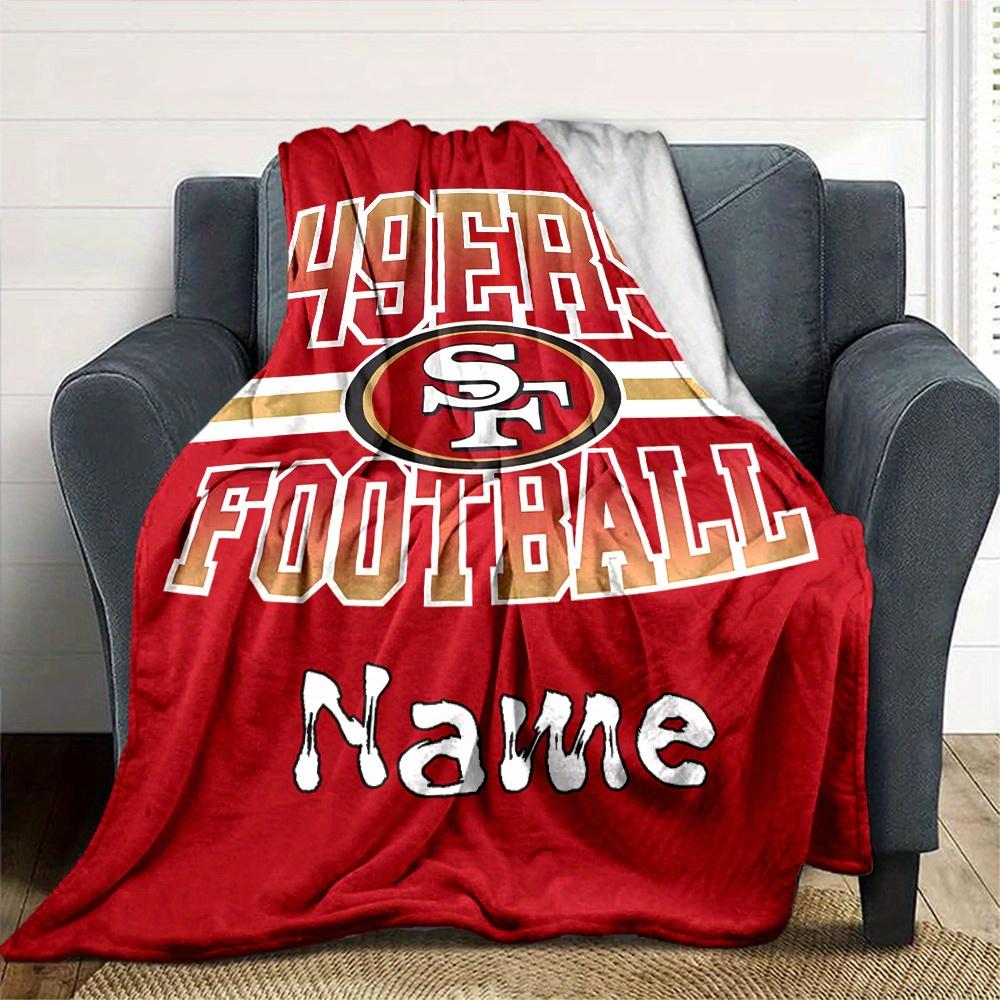 49Ers Football Team Logo Customized Your Name Blanket Lightweight And Comfortable Warm Blanket Suitable For Bed Home Chair Office Sofa Camping
