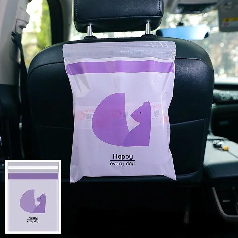 15PCS Car Trash Bag Disposable Self-Adhesive Garbage Can for Auto Seat Back Hanging Trash Bag Office Kitchen Garbage Storage Bag