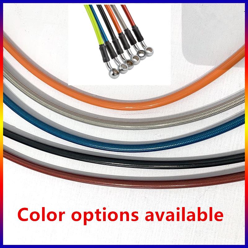 HQ Motorcycle Hydraulic Brake Hose Lengh 400mm-1500mm  Universal Brake Hose Line Steel Brake Cable  Banjo Head Both Sides 28 °