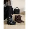 British style square head short boots new pedal thick heel belt buckle thin boots