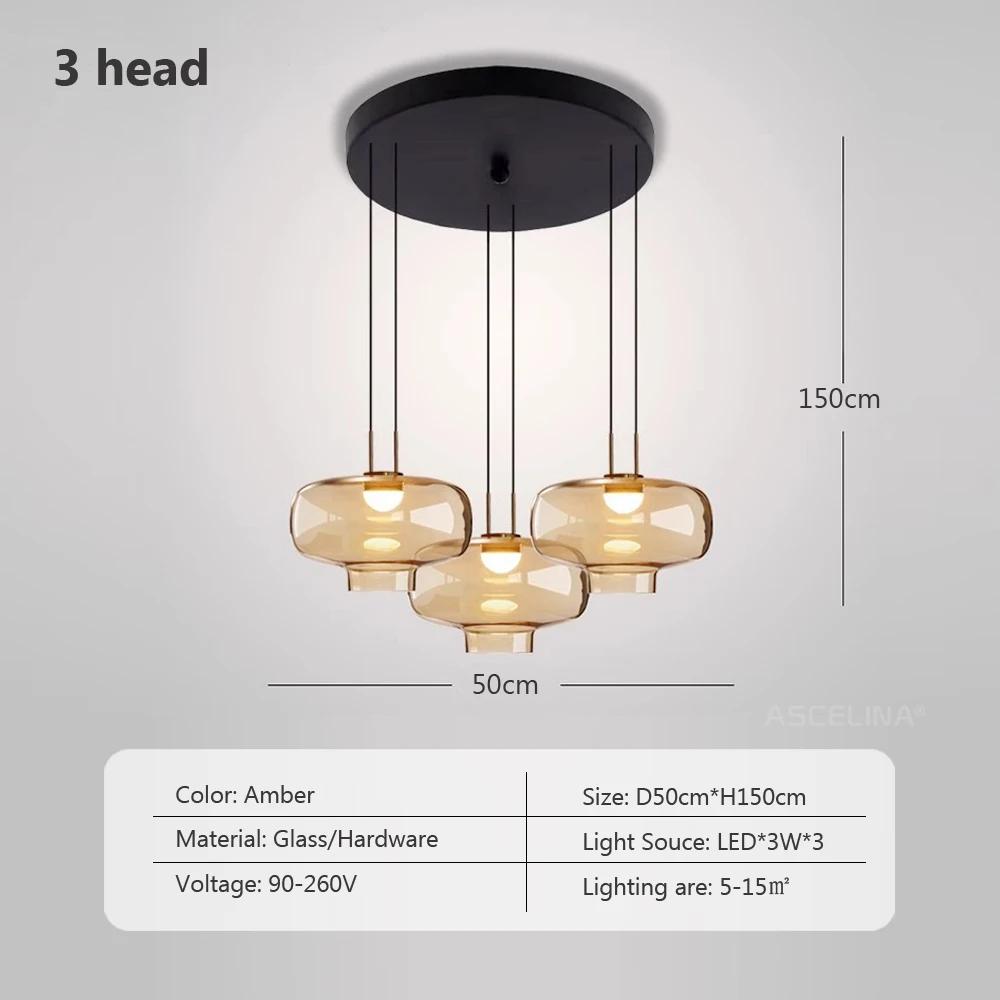 Vintage LED Glass Pendant Light Indoor Creamy wind Pendant lamp Bedroom Living Dining Room Decor Aesthetics Light Fixture