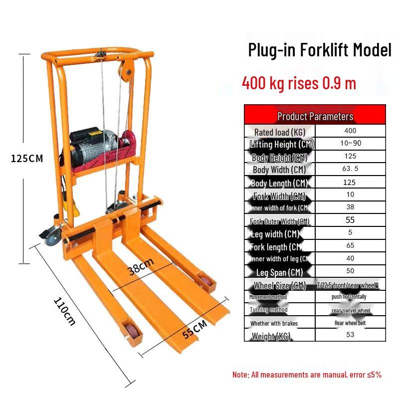 Yuzhe Manual Mini Forklift: Small Hydraulic Pallet Jack Stacker for Households