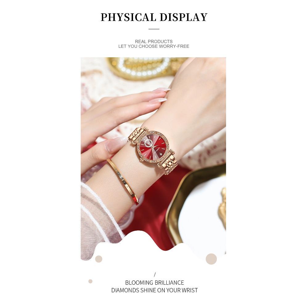 CRRJU Brand Luxury Fashion Original Ladies Watch Waterproof Ladies Watch Stainless Steel Diamond Watch Gift