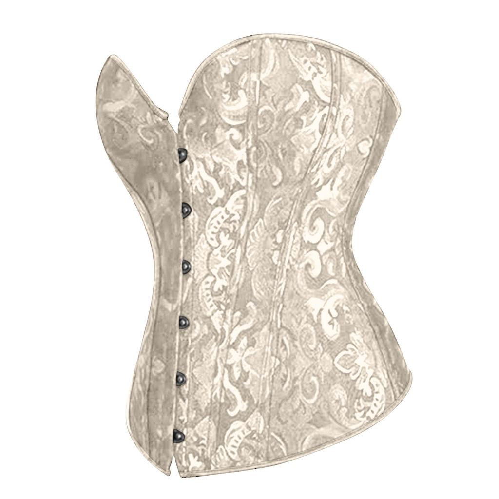 Women's  Sexy LaceBack Zip Corset Top Bustier G-string Body Shapewear