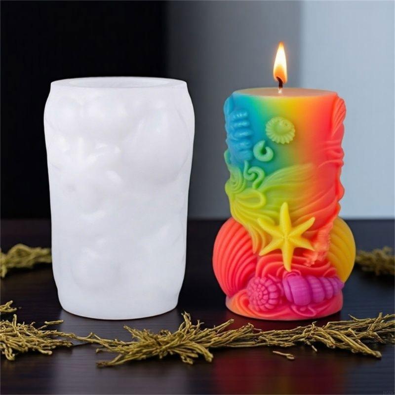 Sea Creature Pattern Silicone Mold Cylinder Silicone Molds for Resin Craft Handmade Soap Chocolate Making