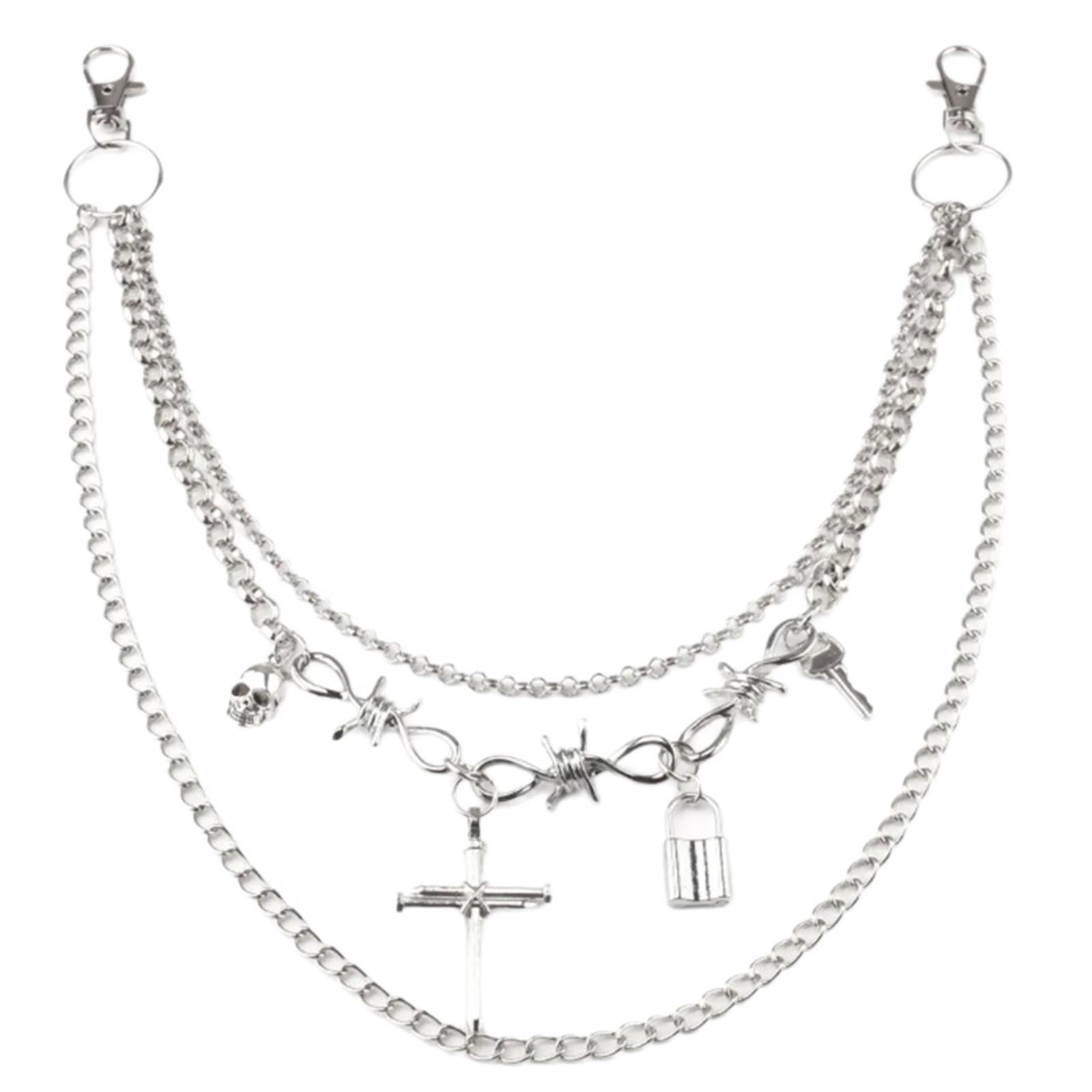 

Сексуальные брюки, цепочка, панк-джинсы, цепочка, кошелек, цепочка, унисекс, брюки, крутая эстетичная цепочка для повседневной носки и вечеринок C