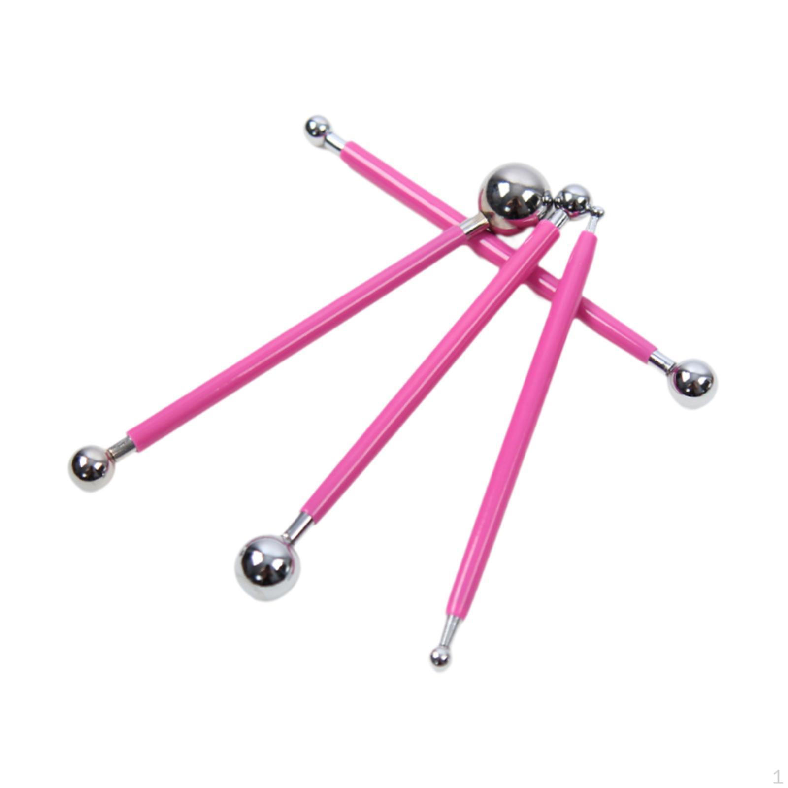 

4 Инструмента для доттинга с шариковыми наконечниками, Глина, Керамика, Моделирование, Двусторонние красный