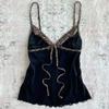 2025 Summer New Style American Sweet and Spicy Style Leopard Print Sexy Suspender Top for Women