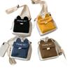 Cute Canvas Bag New Solid Color, Small Ear Crossbody Bag Women's Ins Style Large Capacity Crossbody Bag