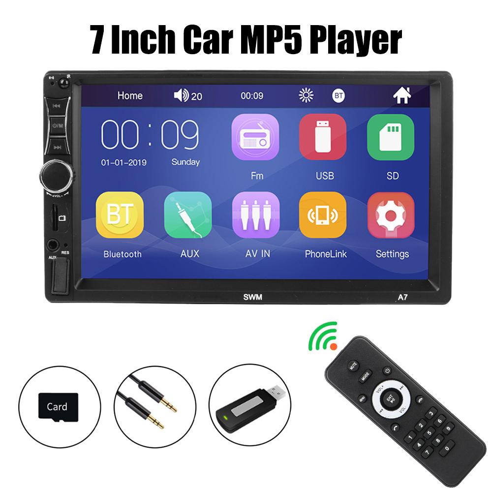 

Мультимедийный плеер Сенсорный экран Громкая связь Зеркало Ссылка TF USB Bluetooth MP5 Универсальный 7-дюймовый 2 Din FM-приемник Автомобильное радио Видео Аудио