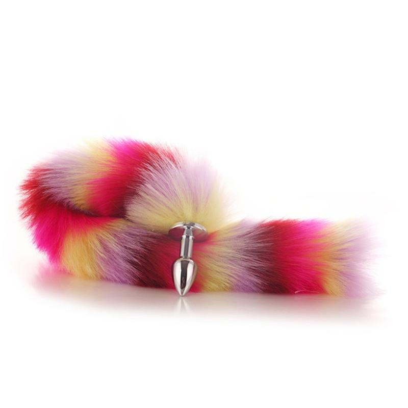 3 Pcs Multi-Size Butt Plug with Faux Fo-x Tail, Plush Ear Hair Clip and Collar for Role Play Costume Prop Drop