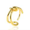 Fashion Personality Line Double Knot 925 Sterling Silver Jewelry Geometric Asymmetric Woven Exquisite Opening Rings TYB407