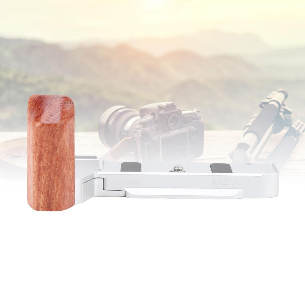 Handgrip L Shape Grip Fit for A7C2 A7CR Camera Built In Quick Release Plate Wooden Hand Grip L Bracket