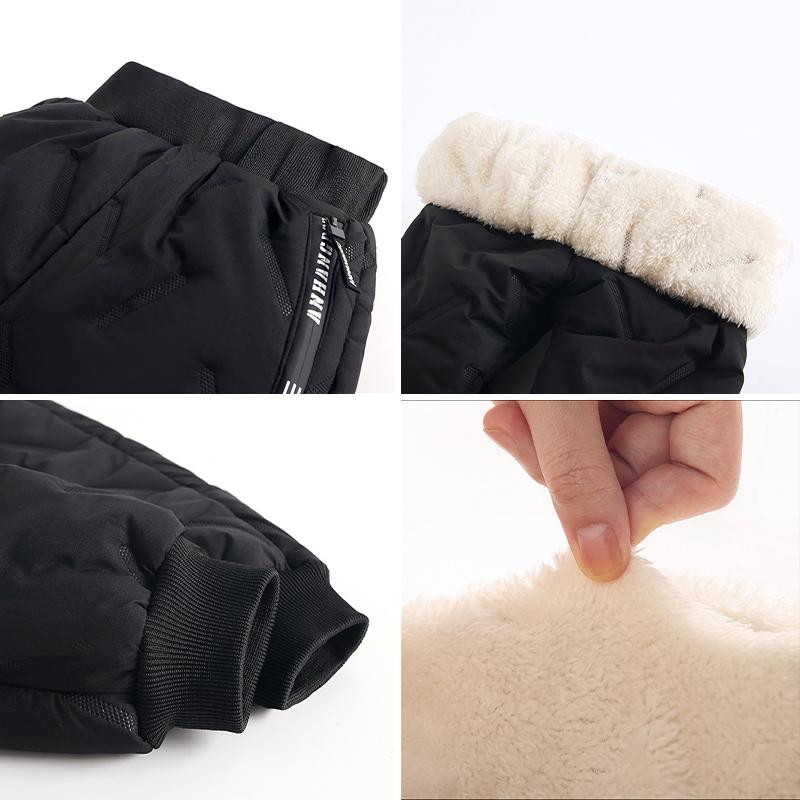 Girls Winter Warm Fashion Cashmere Cotton Pants For Boys Aged 3-12 Kids Casual Waterproof Thicken Sweatpants Children's Clothes