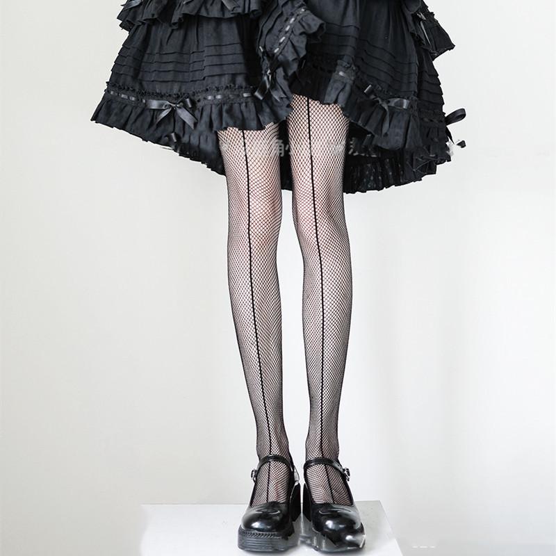 Vertical Line Bow Mesh Pantyhose - 3D Sexy Temptation, Breathable Stockings for Women