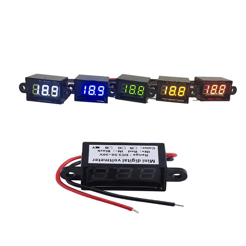 Dc 3.0V-30.0V Digital Car Voltmeter Automotive Voltage Meter Waterproof 12V Led Display Voltage Monitor Tester Motorcycle Car