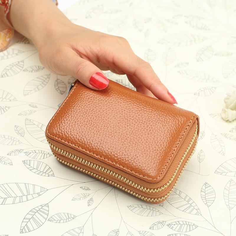 New lychee pattern fashion zipper card bag, women's card clip, credit card small change bag, one piece.