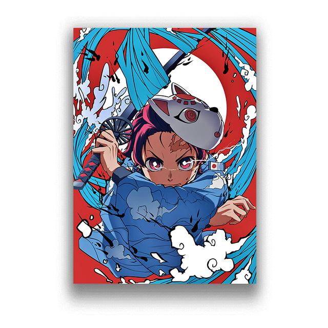 Japanese Anime Demon Slayer Posters And Prints Pictures On The Wall Vintage Poster Decorative Home Decor Tableau