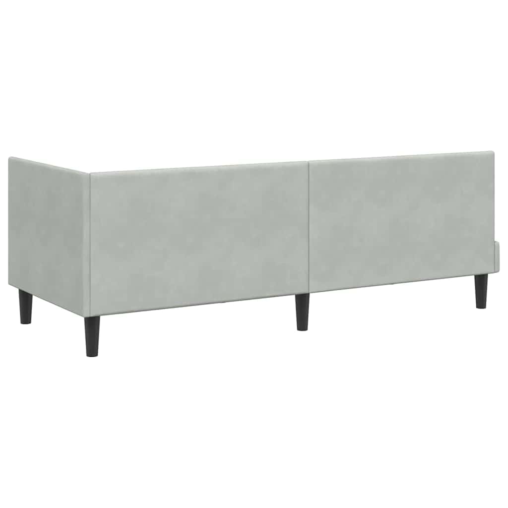 Corner Bed Frame with Headboard Light Grey 80 Cm X 200 Cm Velvet