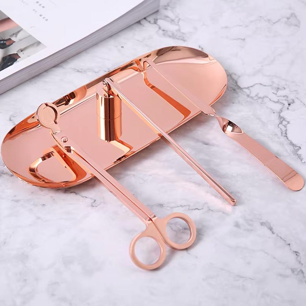 DIY Candle Care Kit 4-1 Set Luxury Ornament Modern Aromatherapy Supplies Stainless Steel Candle Wick Snuffer Candle Accessories