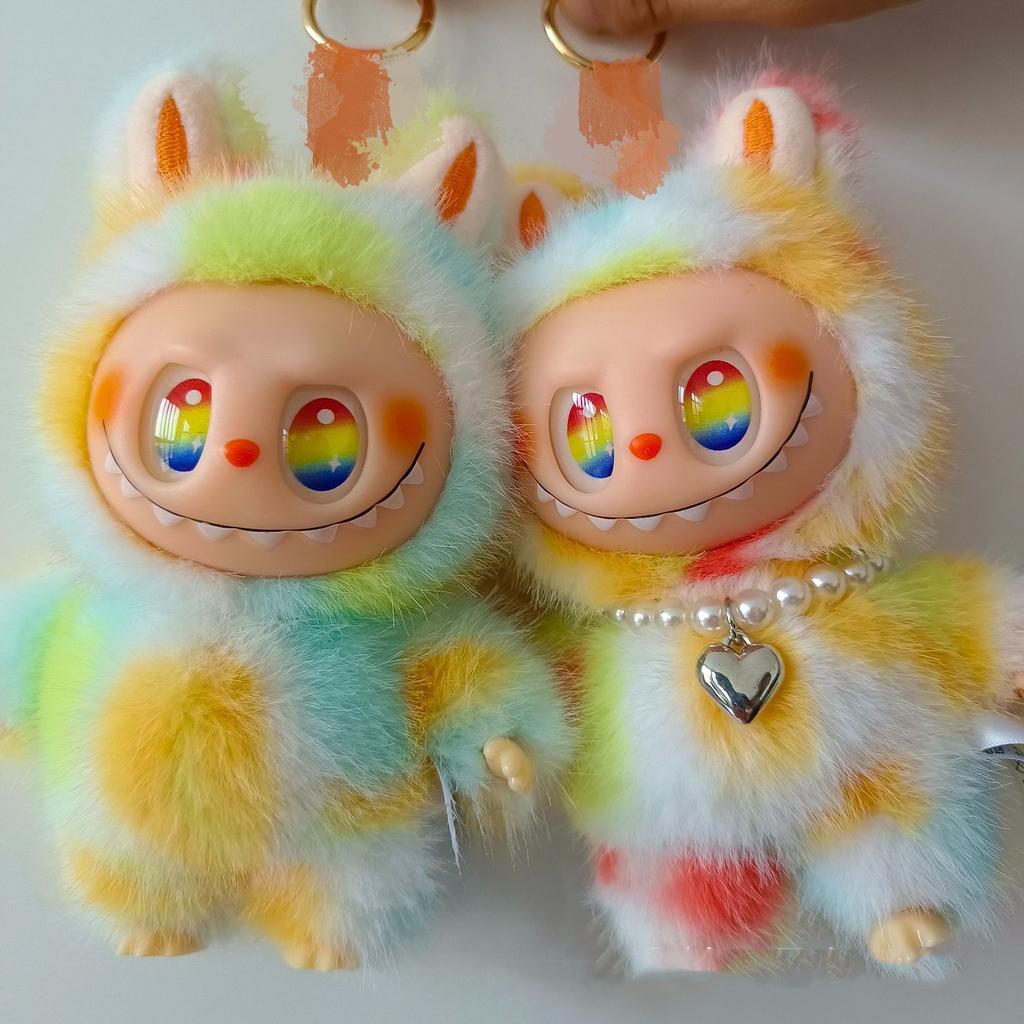 New V5.0 Labubu 5th Generation Blind Box Plush Toy Keychain Bag Accessories Car Air Conditioner Decoration Trendy Figurine Gift Girls'Collectible Item