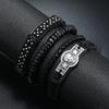 Punk Style Personality Rivet Fashion Skull Fashion Bracelet, Men's Hand-woven Multi-layer DIY Suit Bracelet