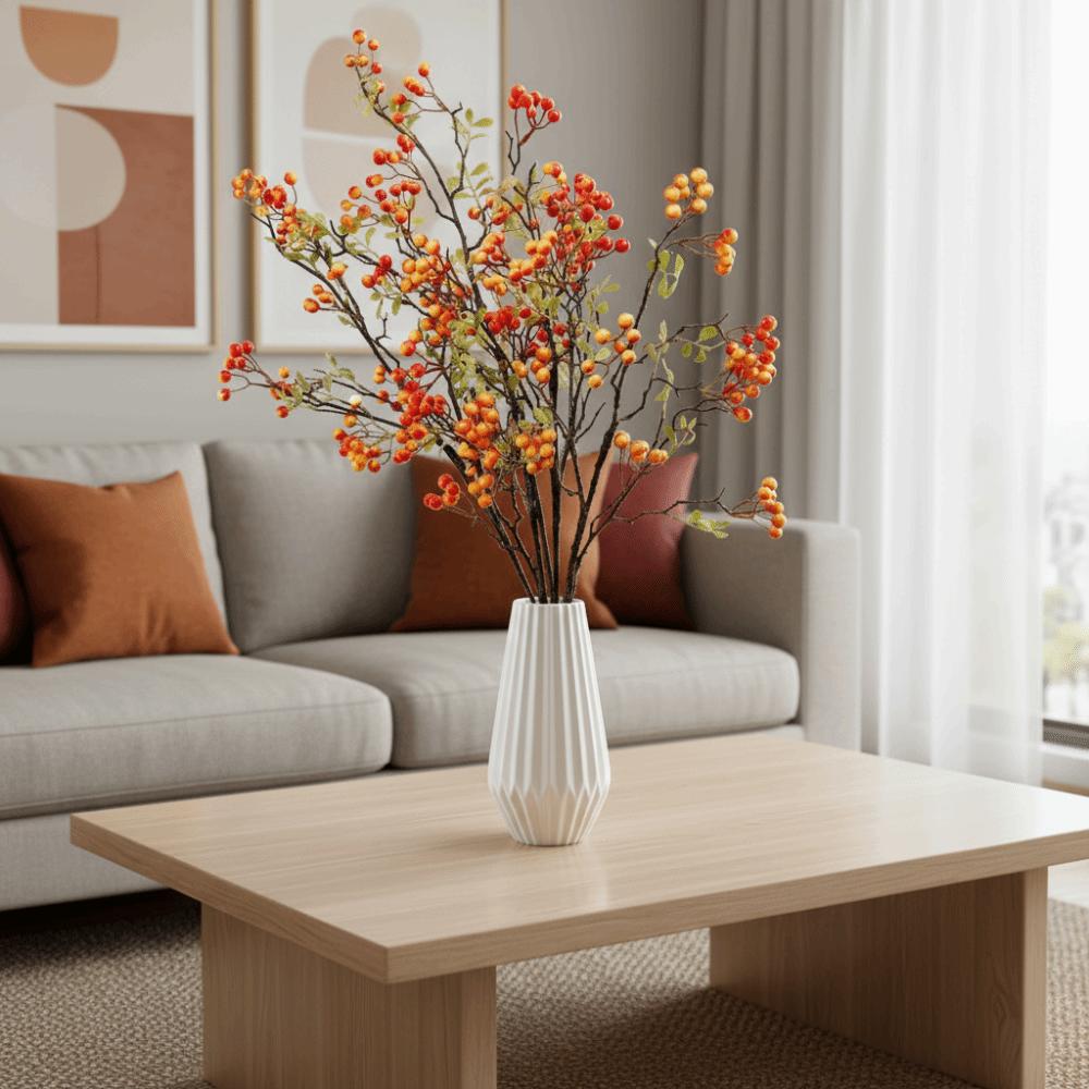 Long Branches Red Berry Bouquet Simulation Decorative Faux Foam Berry Plastic Realistic Autumn Fruit Artificial Flower