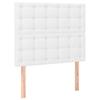 vidaXL LED Kopfteil Weiß 90x5x118/128 cm Kunstleder