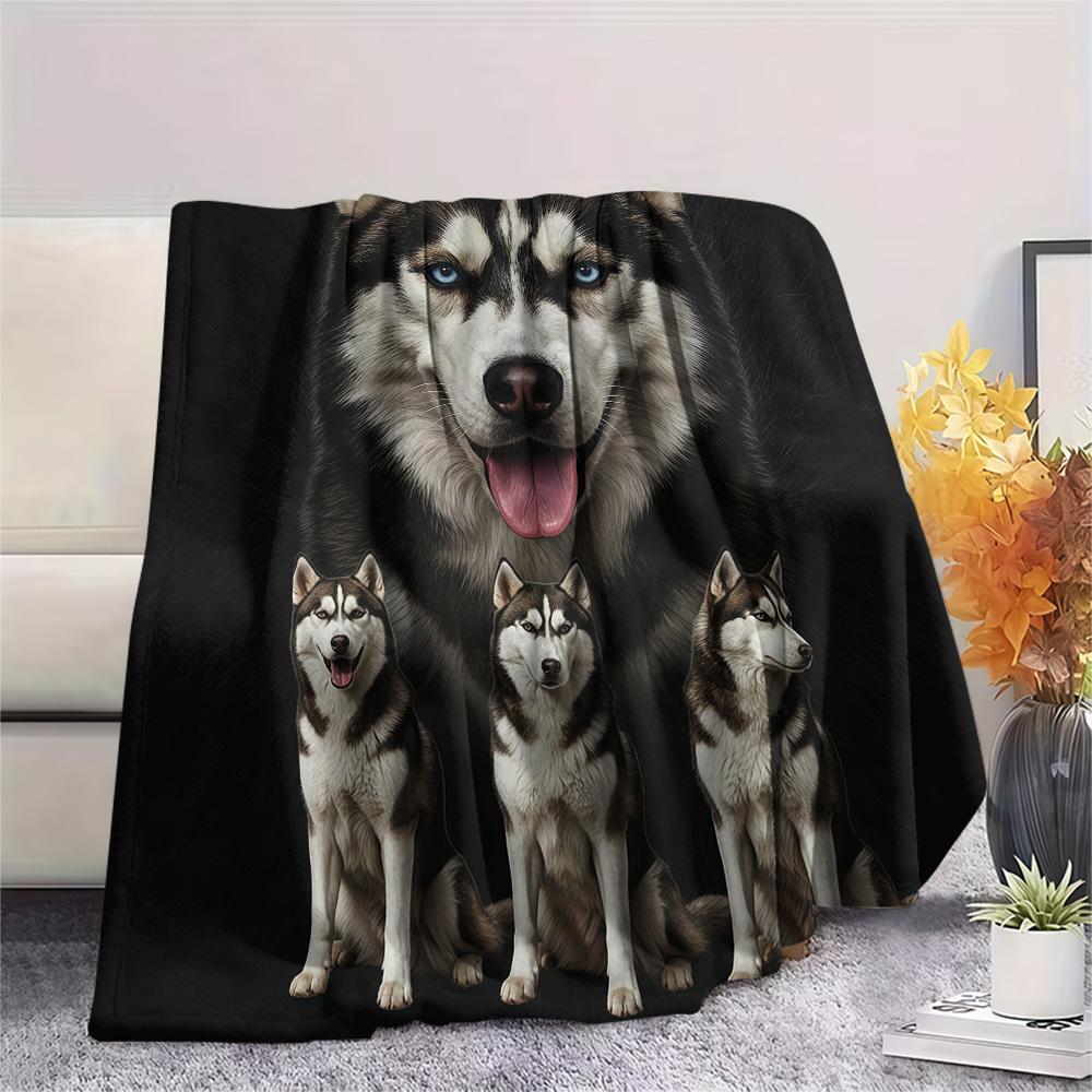 1PC Cute pets Print Flannel Blanket, High quality Comfortable for All Seasons, Home Decor, Warmth and Comfort, Perfect for Christmas Gifts