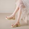 CRLAYDK Sandals for Women Flower Shoes Comfortable Dressy Ladies Open Toe Slides Leather Beach Elastic Brand Casual Slippers