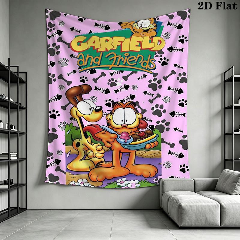 Garfield'S Chaos Whimsical Adventure Tapestry Fashion Print Background Cloth Soft Christmas Gift Wall Covering Decoration