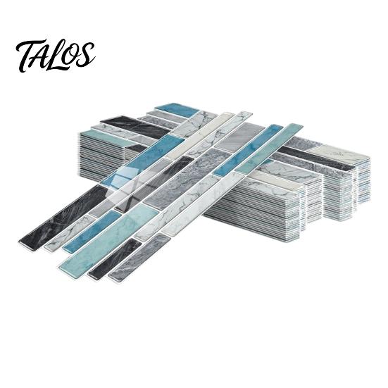 Waterproof Tile Stickers for Balcony Marble Look Wall Tiles, Self-Adhesive PVC Backsplash Tiles Kitchen Oil-proof Peel And Stick Bathroom Easy to Cut