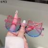 1/6 Pcs Cute Kitten Shaped Kids Sunglasses  New Gradient Candy Color Decor Shades for Girls Ins Trendy Design Sun Glasses